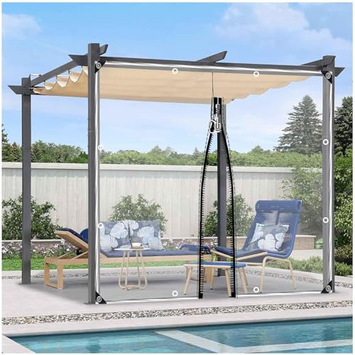 Tende trasparenti per esterni, 0,3 mm, resistenti, impermeabili, pannelli laterali per gazebo, pergola, posto auto coperto, in PVC trasparente, con occhielli, 5,5 x 2,5 m
