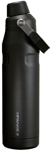Stanley IceFlow Fast Flow Water Bottle 36 oz | Angled Spout Lid | Lightweight and Leakproof for Travel and Sports | Insulated Stainless Steel | BPA-Free | Black 2.0