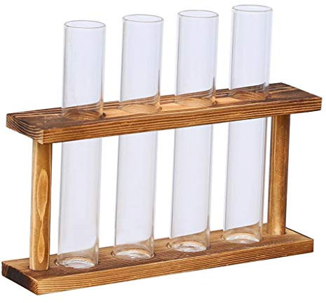 Pot de fleurs mural à suspendre en verre et bois