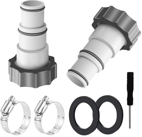 Uoimky Poolschlauch Adapter, 2 Stück Adapter A für Intex Pool Schlauchadapter für Pumpe mit Innengewinde Pool-Schlauch Anschluss für Ø 32 und 38 mm