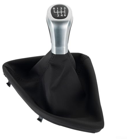 ZMdooreasy Pomo de palanca de cambios de 6 velocidades para BMW Serie E81, E82, E87, E88, ABS y cuero, negro, 20 x 10 x 10 cm