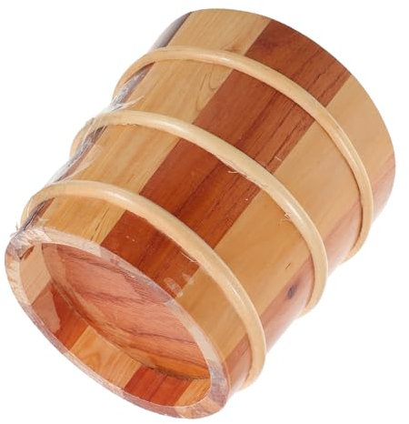 HOMOBABE Sushi Oke Reisbucket Aus Holz Runde Reiswaschschüssel Hangiri Für Sushi Vielseitiger Lebensmittelbehälter Für Reis Und Mehl Elegantes Design Für Küche Großvolumig