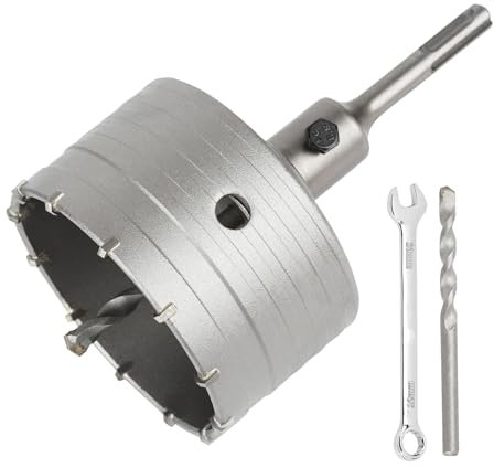 SUQIN Scie Cloche Trépan Beton Ø 95mm Avec Adaptateur SDS Plus 110 mm,Carotteuse Beton,Scie Trépan Pour Percer Des Trous Dans Les Murs En Blocs