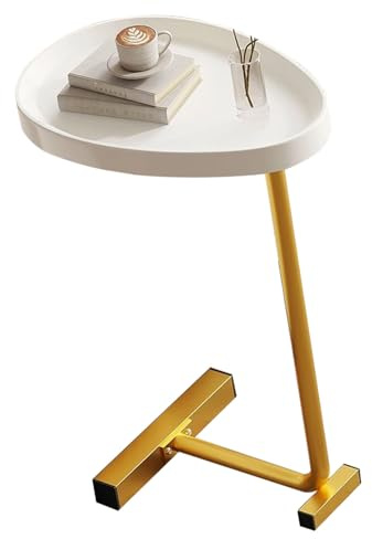 Elegante tavolino ovale dorato versatile per snack e computer portatili, perfetto per soggiorno e camera da letto, elegante mini tavolino