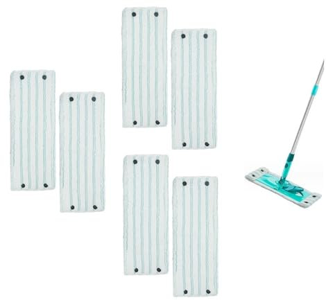 Lot de 6 serpillères plates de rechange en microfibre for balais à franges Leifheit