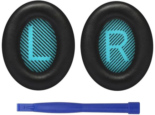 Replacement Ear Pads for Bose QC35, Compatible with QuietComfort 35 (QC35) Over-Ear Headphones, Replacement Pads for Bose QC35, QC25, QC15, Ae2, Ae2i, Noise Reducing Earpads with Scrims & Tools