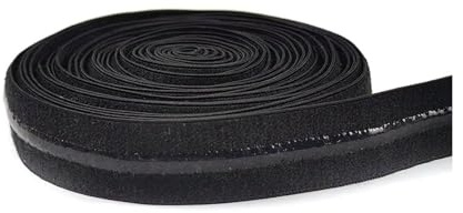 Risdany 5 Meter 10–15 mm rutschfestes Gummiband, Unterwäsche, BH-Träger, Gummiband, Kleidung, Nähzubehör,Schwarz,12mm