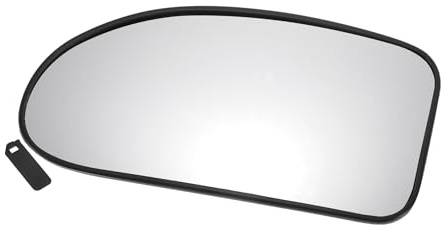 MIRROVIA Espejo Retrovisor Del Lado Izquierdo Del Coche, Reemplazo De Cristal Con Placa De Respaldo, Convexo, Calefactado, Blanco, Para Ford Focus 1998-2004 Reemplazo de Automóvil