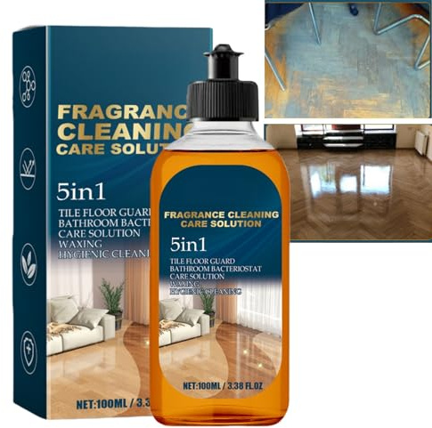 Fragrance Cleaning Care Solution 100ml Hardwood Floor Cleaner Liquid,5 in 1 Fragrance Cleaning Care Solution,Gentle Wooden Floor Cleaner,Long-Lasting Stain Odor Remover,Effective Sticky Stuff Remover