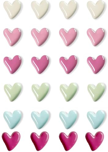 24Pcs Fridge Magnets, Creative Love Heart Shape Vintage Colorful Message Board Decor For Refrigerator,Decorative Accessories for Home Kitchen Workspace,Magnets For Fridge,Colorful Decorative