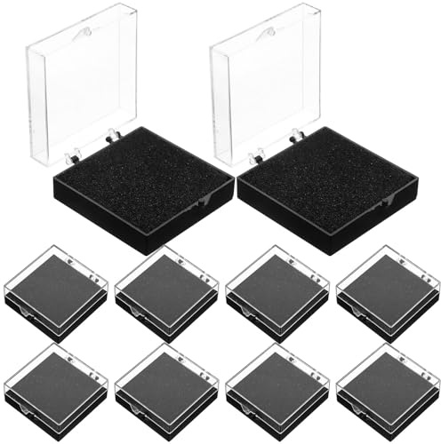 SOIMISS 10 Stück Transparente Kunststoff Anstecknadelbox mit Deckel