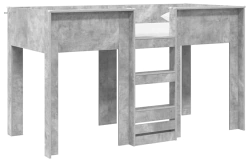 Qnhdfrt Etagenbett für Kinder, modernes Geschwisterbett in Beton Grau, platzsparendes Hochbett aus Holzwerkstoff, 75 x 190 cm Liegefläche für das Kinderzimmer, stabile Konstruktion