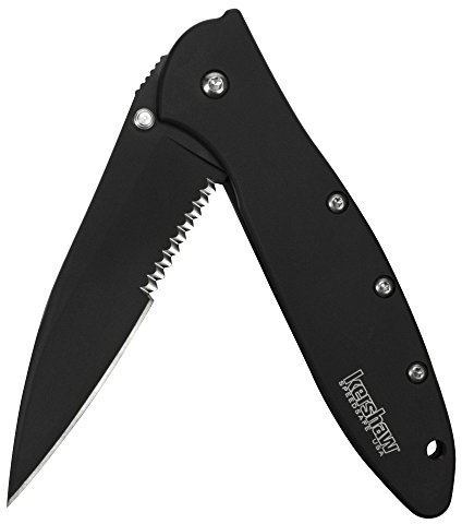 Kershaw 0 KS1660CKTST K.O. Leek, TiNi Coated Handle & Blade, ComboEdge, schwarz, 9g