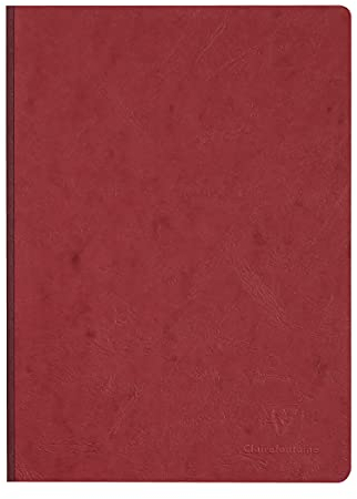 Clairefontaine 791422C - Notizbuch / Heft AgeBag DIN A4 21xx29,7 cm, mit Leinenstruktur, kariert 96 Blatt, Rot, 1 Stück