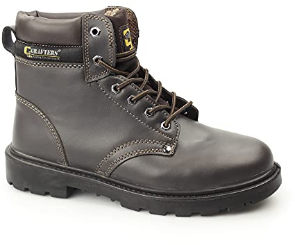 Grafters APPRENTICE Unisex Leather Safety Boots Brown