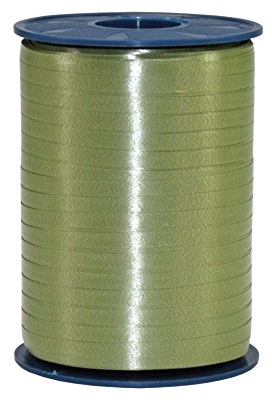 C.E. PATTBERG Geschenkband olive, 250 Meter Ringelband 10 mm zum Basteln, Dekorieren & Verpacken von Geschenken zu jedem Anlass