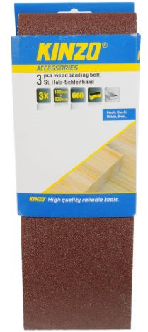 Kinzo 71754 - G80 grana nastri abrasivi per legno 3 pezzi