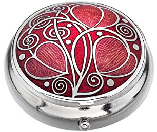 Pillendose mit keltischem Triskele-Motiv rot