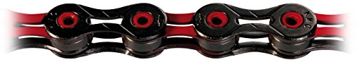 KMC Ketten X-11 SL DLC Super Light Fahrradkette, schwarz/Rot, One Size