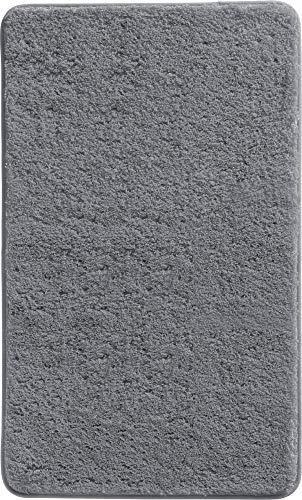 Erwin Müller Badematte, Badteppich, Badvorleger Rhodos Uni rutschhemmend anthrazit Größe 50x80 cm - ultraweich, extrem saugfähig, flusenarm