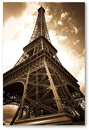 Postereck - 0145 - Eiffelturm Paris, Sepia Frankreich Vintage Retro - Wandposter Fotoposter Bilder Wandbild Wandbilder - Poster - 4:3-81,0 cm x 61,0 cm