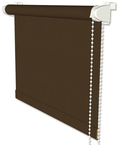 Interdeco Verdunkelungsrollos/Thermo-Rollo Braun BxH 83,5 x 175 cm Klemmfix Seitenzugrollo (ohne Bohren) mit Silberbeschichtung