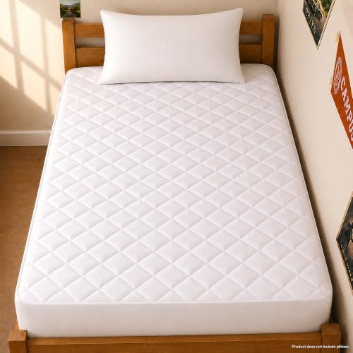 Quilted Mattress Topper, Twinxl size fits 40cm deep, Soft Mattress Pad | Quilted Mattress Cover with All around Elastic, Hotel Quality, Virgin Fiber Filling, Oeko-Tex Certified by Utopia Bedding
