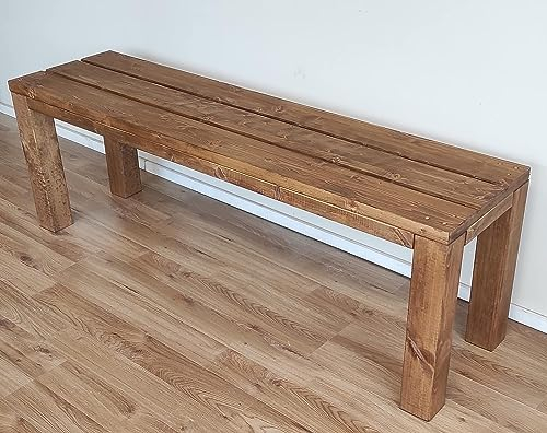 TOTAL WOOD 2012 Gartenbank Sitzbank Holzbank parkbank terrassenmobel für Innen und Außen geeignet Nach Maß verfügbar (Classic imp) (DUNKELWALNUSS, 200X38.5X50)