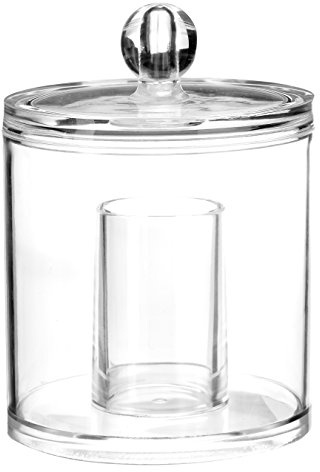 Premier Housewares Cotton Ball/Cotton Bud Organiser, Clear, 9 x 9 x 13 cm