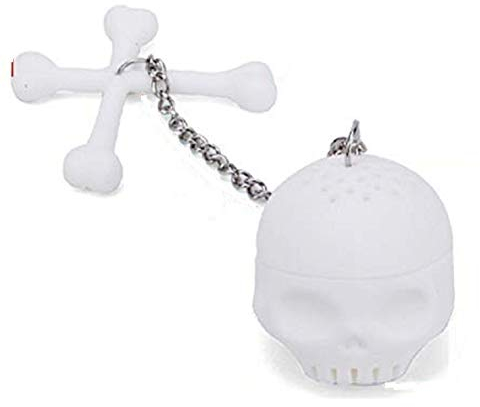 Silicone Skull Tea Infuser Safe Loose Leaf Tea Bags Strainer Filter White