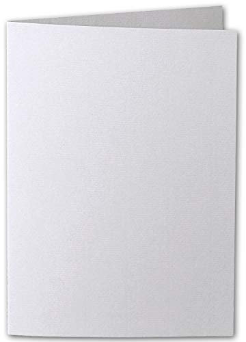 ARTOZ 25x DIN A6 Faltkarten - Lichtgrau (Grau) - 105 x 148 mm Karten blanko zum selbstgestalten - 220 g/m² gerippt