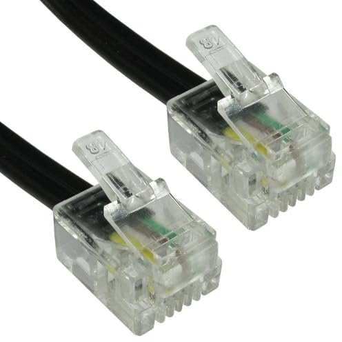 Kenable ADSL Broadband Modem Cable RJ11 to RJ11 (15m (~50 feet), Black)