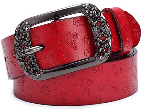 McFanBe Cinturón de Cuero para Mujer para Damas, Niñas, Pantalones, Jeans, Cintura de Menos de 118 cm
