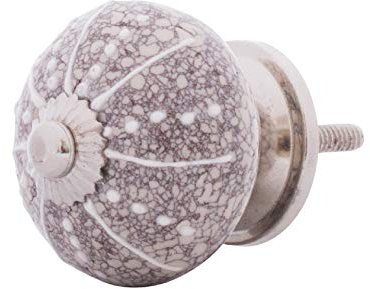 Knober Möbelknopf Keramik Marmoriert Porzellan Landhausstil Shabby-Chic Schrankknopf Türgriff (Beach 09 Ø40mm)