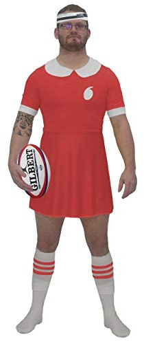 The Dragons Den Rotwales Rugby-Kleid für Herren, alle Nationen, Sport, walisische Fans, Kostüm, Größe S/M