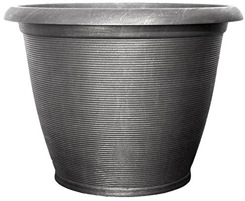 Muddy Hands 37.5 Litre Silver Large Plant Pot Indoor Home Outdoor Garden Round Plastic Planter Flower Tree Herb (1)