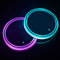 WedFeir LED Car Coasters, 2pcs Luminescent Cup Pad with 7 Colors, USB Charging, Vibration-Sensing, Acrylic Material, Automotive Cup Holders