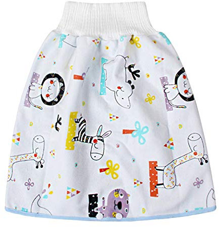 Gelentea Bequemer Wickelrock, Cartoon-Kinder-Auslaufsicher, hohe Taille, Bauchschutz, Windel-Rock, atmungsaktiv, Trainingsrock für Kinder
