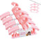 Perchas Infantiles, Anstore Juego de 20 Perchas Extensibles para bebés, Perchas de plástico Antideslizantes para Ropa de bebé, Longitud Ajustable de 29-37 cm, Ahorro de Espacio (Rosa)