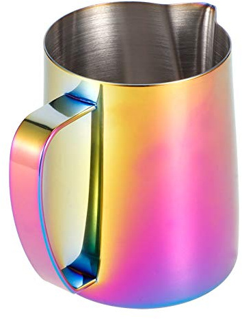 Brocca per latte in acciaio inossidabile da 600 ml, brocca per montalatte colorata brocca per cottura a vapore tazza per crema per Latte Art (600 ml/20 once)