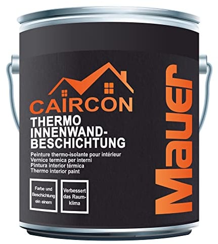CAIRCON Thermo Innenfarbe Energiesparfarbe Thermofarbe Innenwandfarbe Weiß 5L