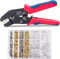 Kit de crimpadora JST, herramienta de crimpado Flytuo JST con 720 conectores de pala macho y hembra y mangas aisladas de AWG 24-16/0.25-2.5 mm²