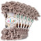 Alize 5 x 100 g Puffy Wolle Chenille Schlaufenwolle Häkeln und Stricken ohne Hilfsmittel Kleidung Accesoire Decken Teppiche (268 | Stein)