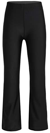 iiniim Kinder Mädchen Hosen Schlaghose Latein Tanzhose Jazz Hip Hop Glocken Hose Schwarz Leggings Yoga Sporthose Tanz Performance Schwarz 128