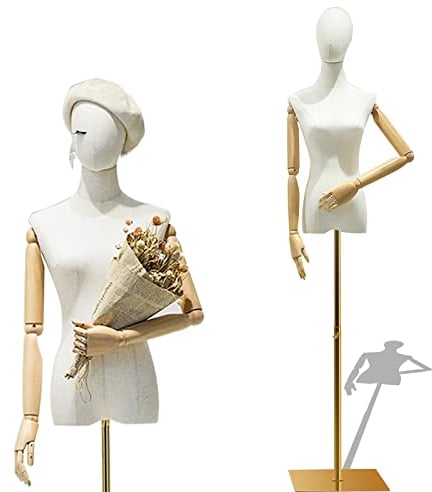 Female Mannequin, Adjustable Height Dress Form Half Scale Metal Base Mannequin Stand Torso Dressmaker Dummy Pinnable Manikin For Retail Boutique Store ( Color : B )