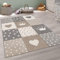 Paco Home Teppich Kinderzimmer Junge Mädchen Kinderteppich Spielteppich Kurzflor 3D Optik Pastell Punkte Herzen Krone, Grösse:140x200 cm