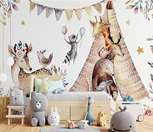 SELIE Papier Peint Panoramique Cerf Sika Animal Jardin D'Enfants Chambre De Bébé Moderne Décoration Murale