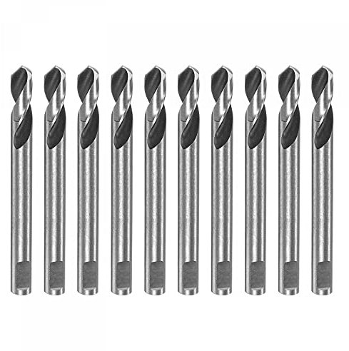 sourcing map 10pcs High-speed Steel Drill Bits 6mmx65mm for Hole Saws Arbor Drill Bit Replacement Thick Metal Cutting
