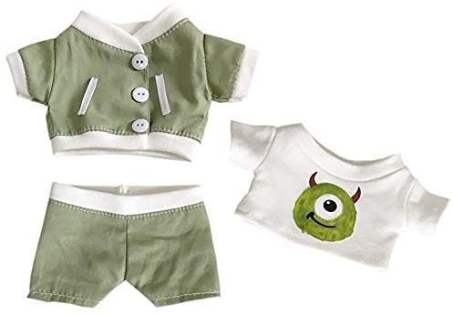niannyyhouse 20cm Plüsch Puppe Kleidung Grün Monster Anzug Mantel T-Shirt Hosen 8 Puppe Dress up (Grün, 20CM)