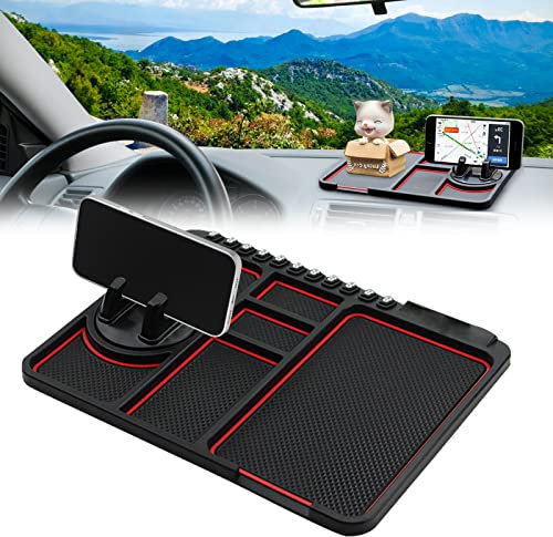Vusddy Handyhalterung Auto for 4-in-1,Multifunktion Anti Rutsch Matten mit Smartphone Halterung,antirutschmatte mit handyhalterung,Geschenke für Autoliebhaber,Handy Armaturenbrett Lagerung Kissen